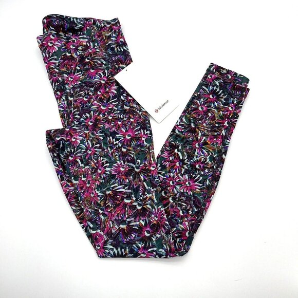 Lululemon Swift Speed Leggings Womens 2 HR Tight 28" Floral Electric FELM New - Picture 1 of 12